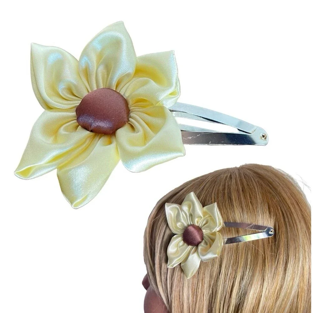 Flower Hair clip hair pin yellow sun flower